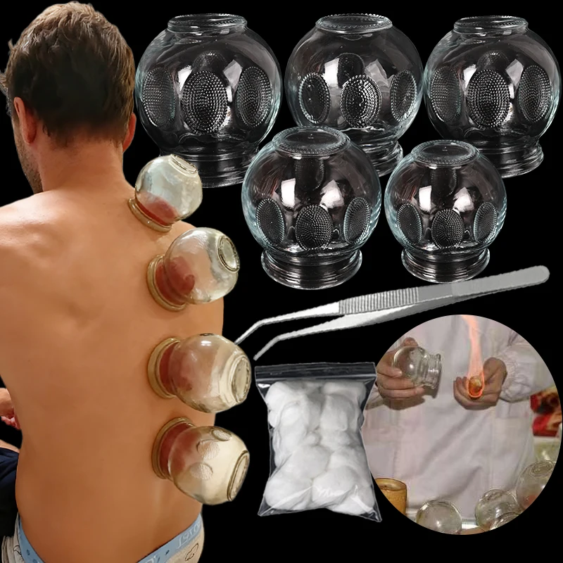 

6pcs Cupping Therapy Set with Glass Massage Cups Suction Vacuum Cans