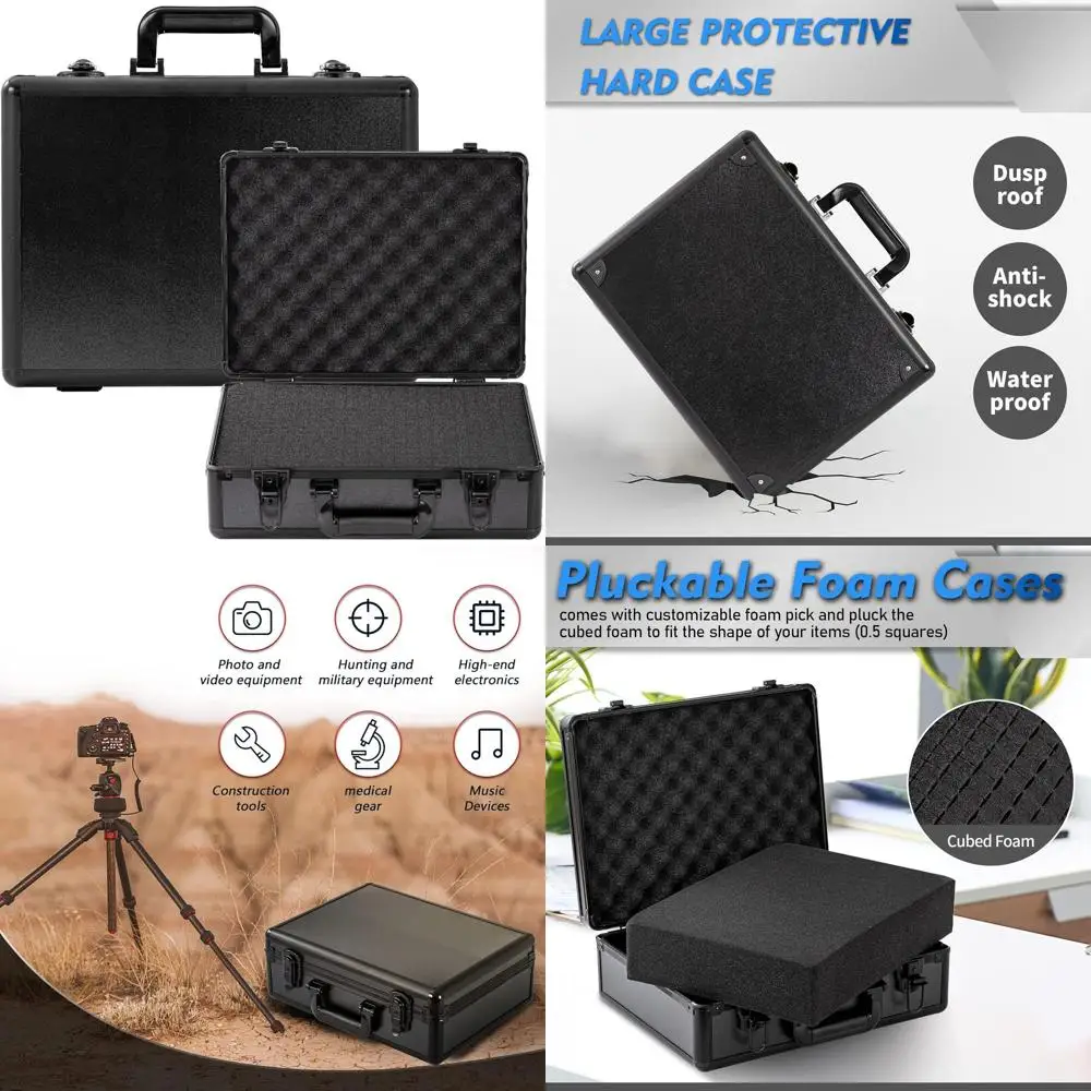 

Custom Foam-Lined Aluminum Camera Case, 16x12x6, Ideal for Drones and Equipment