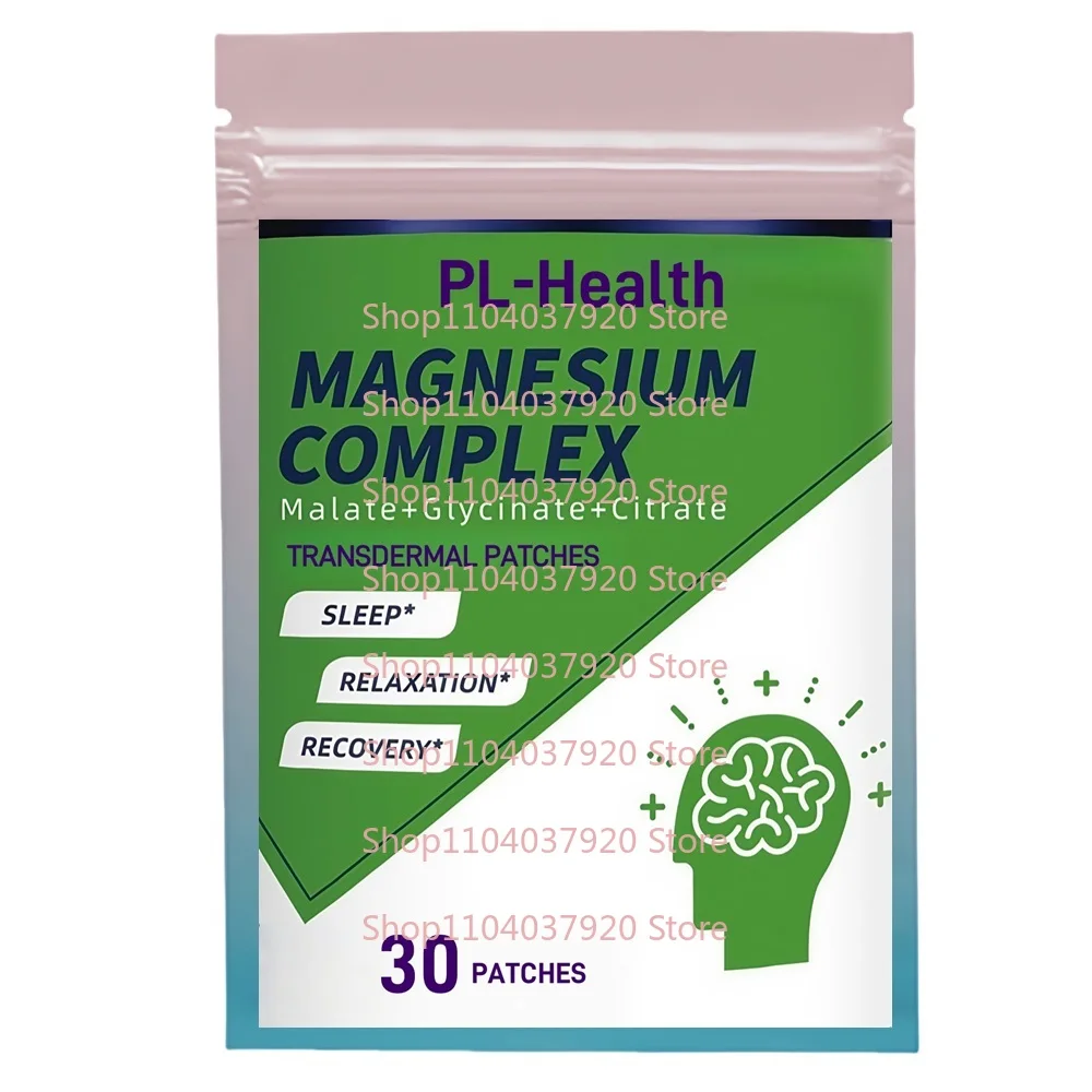 

30 Patches Magnesium Complex Transdermal Patches With Malate, Glycinate, and Citrate - Supports Stress Relief Sleep, Bone Health