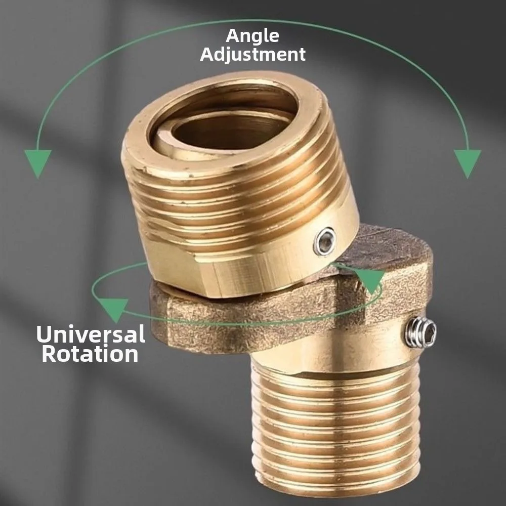 360° Rotatable Eccentric Screw Corner Copper Thickened Foot Curved Faucet Adapter Universal Flexible Wall Mounted Adapter