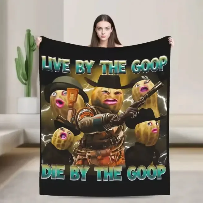 Customize Arc Raiders The Burnt Peanut Goop Meme Blanket Lightweight Throw Blanket Flannel Fleece Microfiber Plush Bed Blanket S