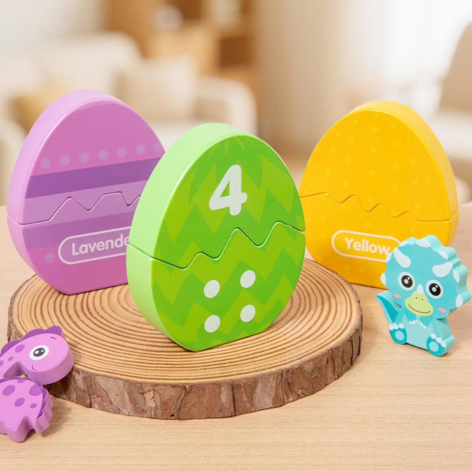 Jogo de Ovos de Dinossauro de Encaixe, Brinquedo de Classificação de Formas de Madeira, Aprendizagem Montessori para Crianças em Idade Pré-Escolar, Jogo para Sala de Aula, Aniversário