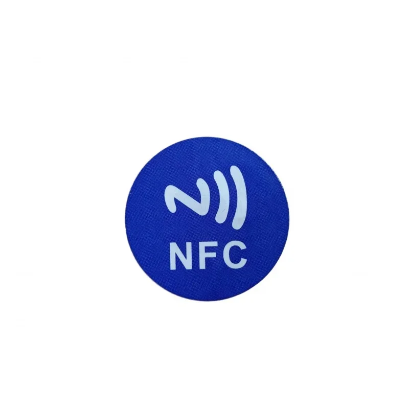 Blank NTAG215 Blue Adhesive NFC Sticker 13.56MHz 504 Bytes Rewritable NFC Label for NFC Enabled Devices