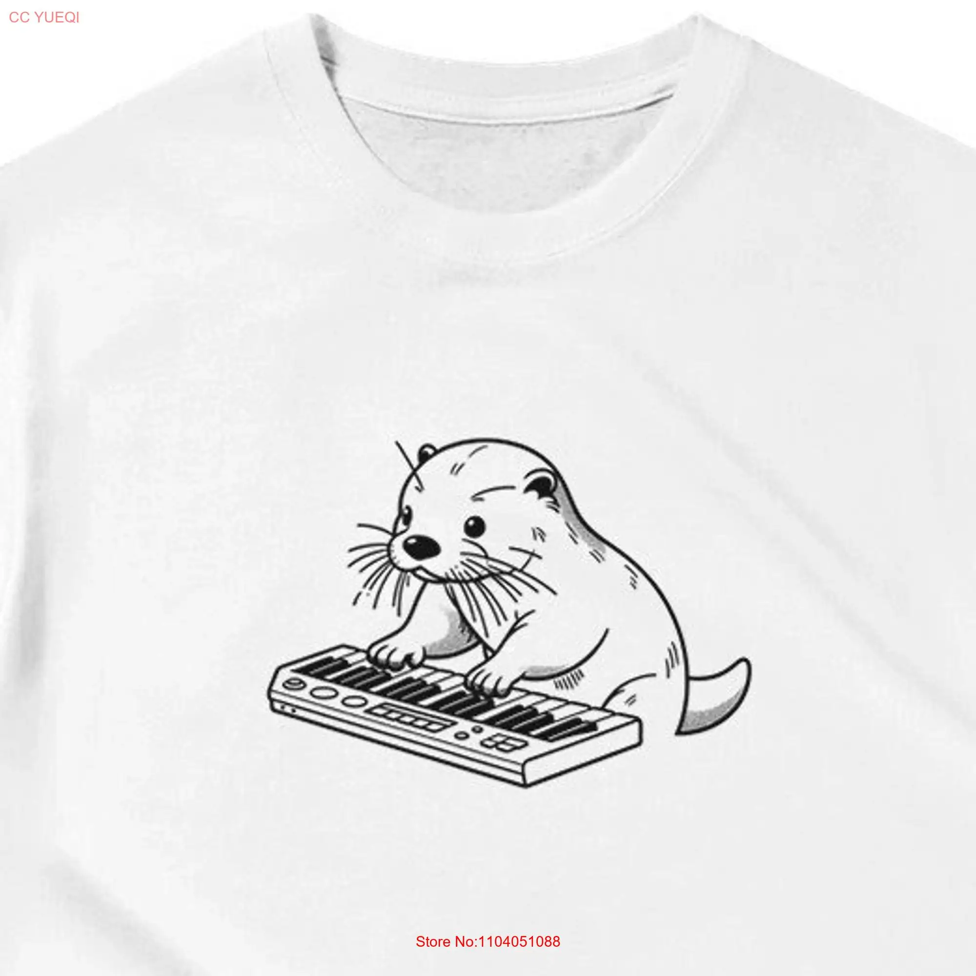 Camiseta con teclado Maestro de nutria, camisa divertida de amante de los animales, manga larga o corta, s para él