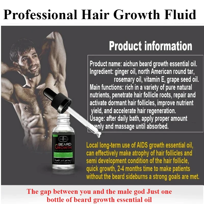 

30ML Men Beard Growth Oil Fast Beard Growth Anti Alopecia Hair Loss Products Beard & Mustache Care