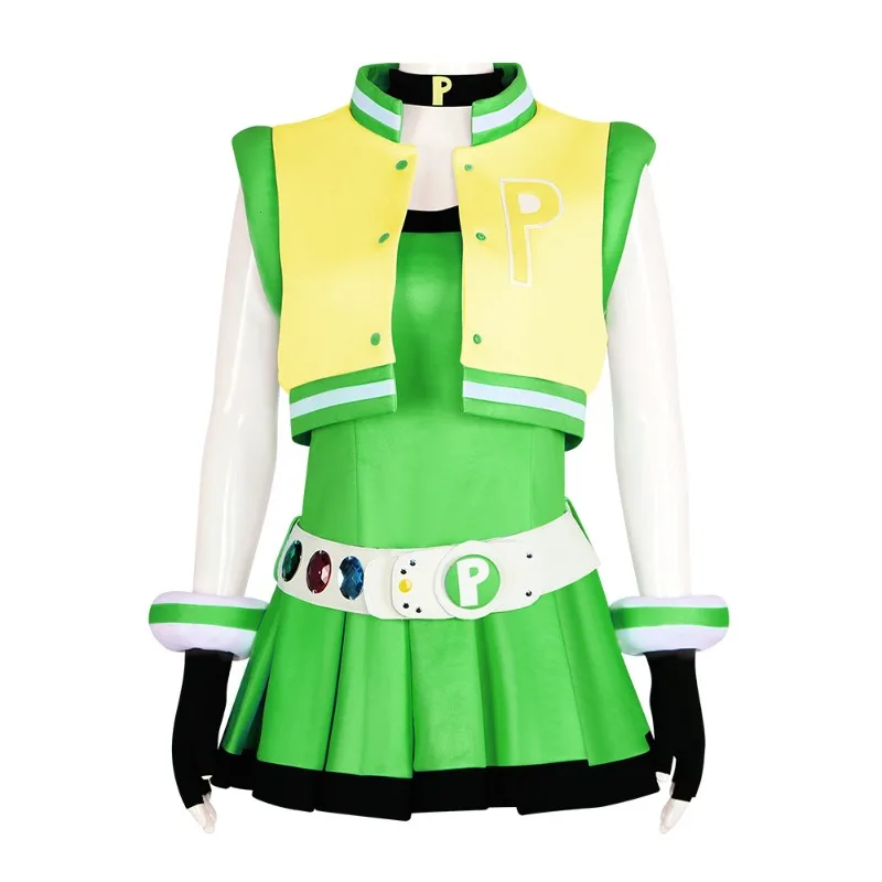 Anime Powerpuff Girls Cosplay Girls Costume full Set Blossom Buttercup Bubbles Costume Dress With Belt Set Halloween Fancy Dress