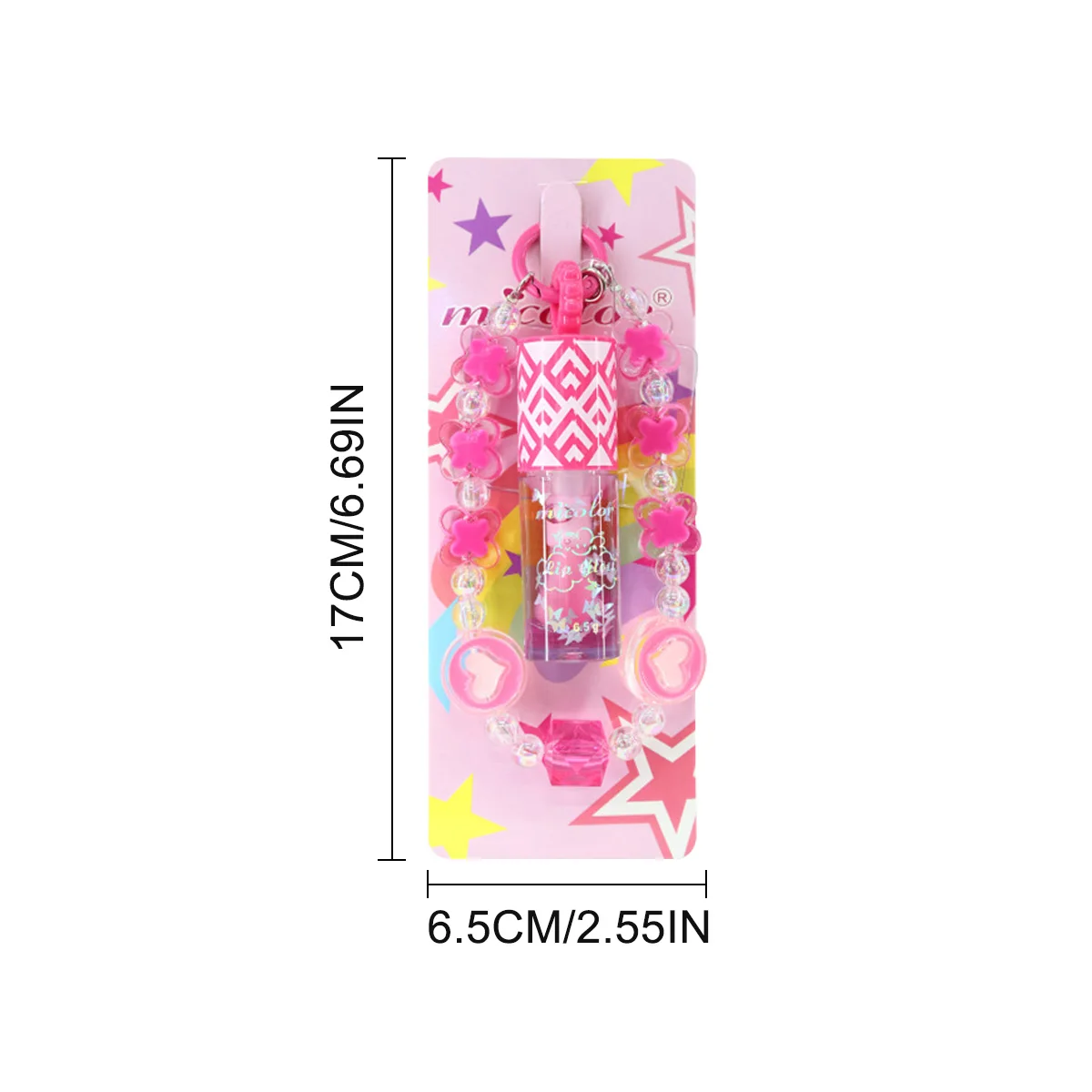 3 ألوان تم إرسالها عشوائياً على قلادة الهاتف المحمول ملمع شفاه محمول لون عاري طبيعي لطيف ومرطب