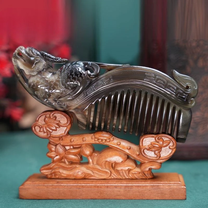 Zodiac horn comb natal year comb 12 zodiac massage comb