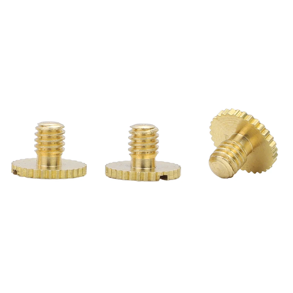 Knurled Slotted Chicago Button Post Screw Brass Steel M3 M4 Flat Head Binding Screw with Toothed for Leather Saddles Belt Repair