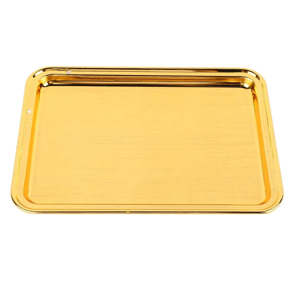 2pcs Serving Trays Rectangular Serving Tray Gold Floral Serving Platter Stainless Steel Food Service Tray Christmas Dinner