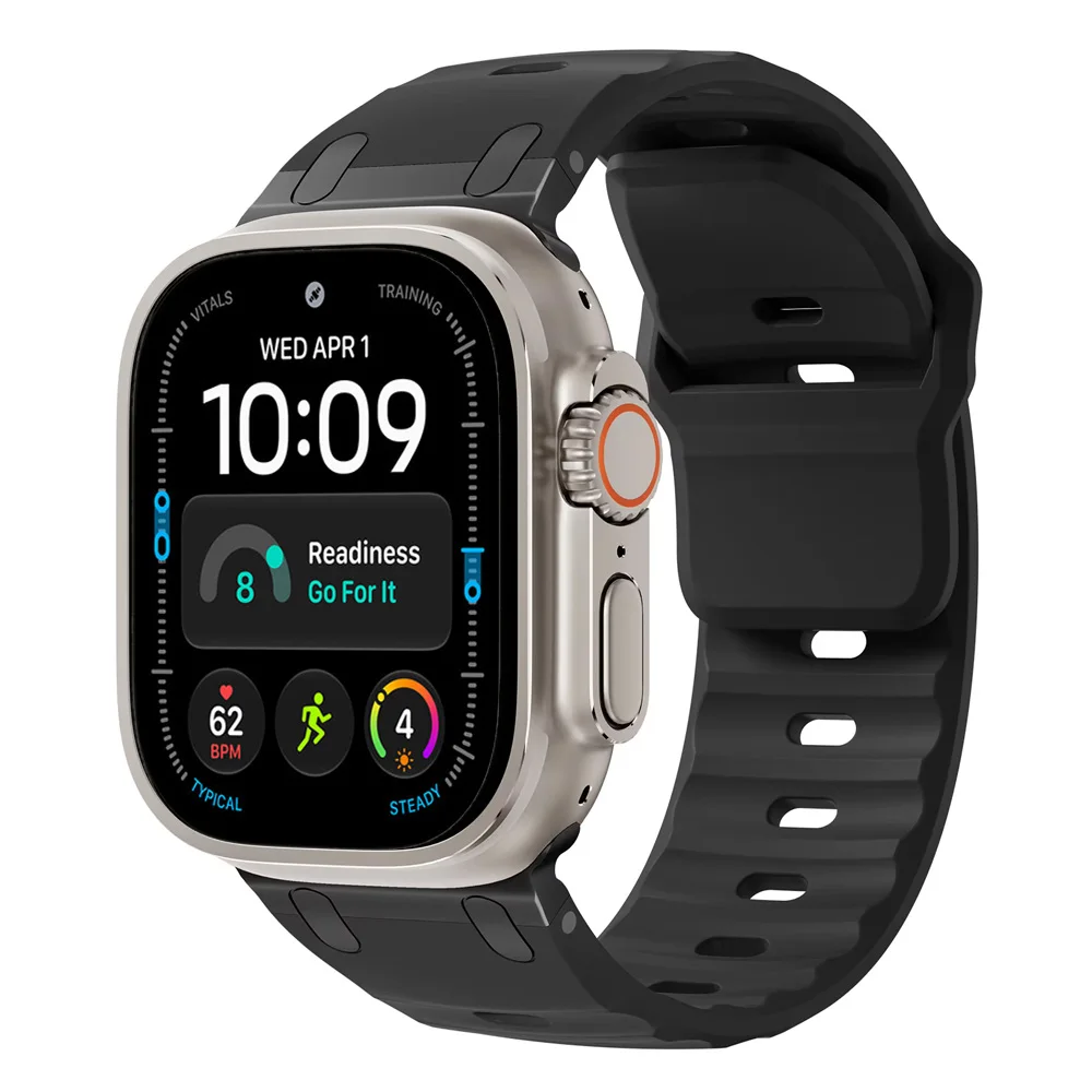 Sport-Silikonarmband für Apple Watch Ultra 2 Band 49 mm, Edelstahl-Correa-Armband, iWatch Serie 11 9 8 7 SE 10 45 mm 44 mm 46 mm – Detail 2