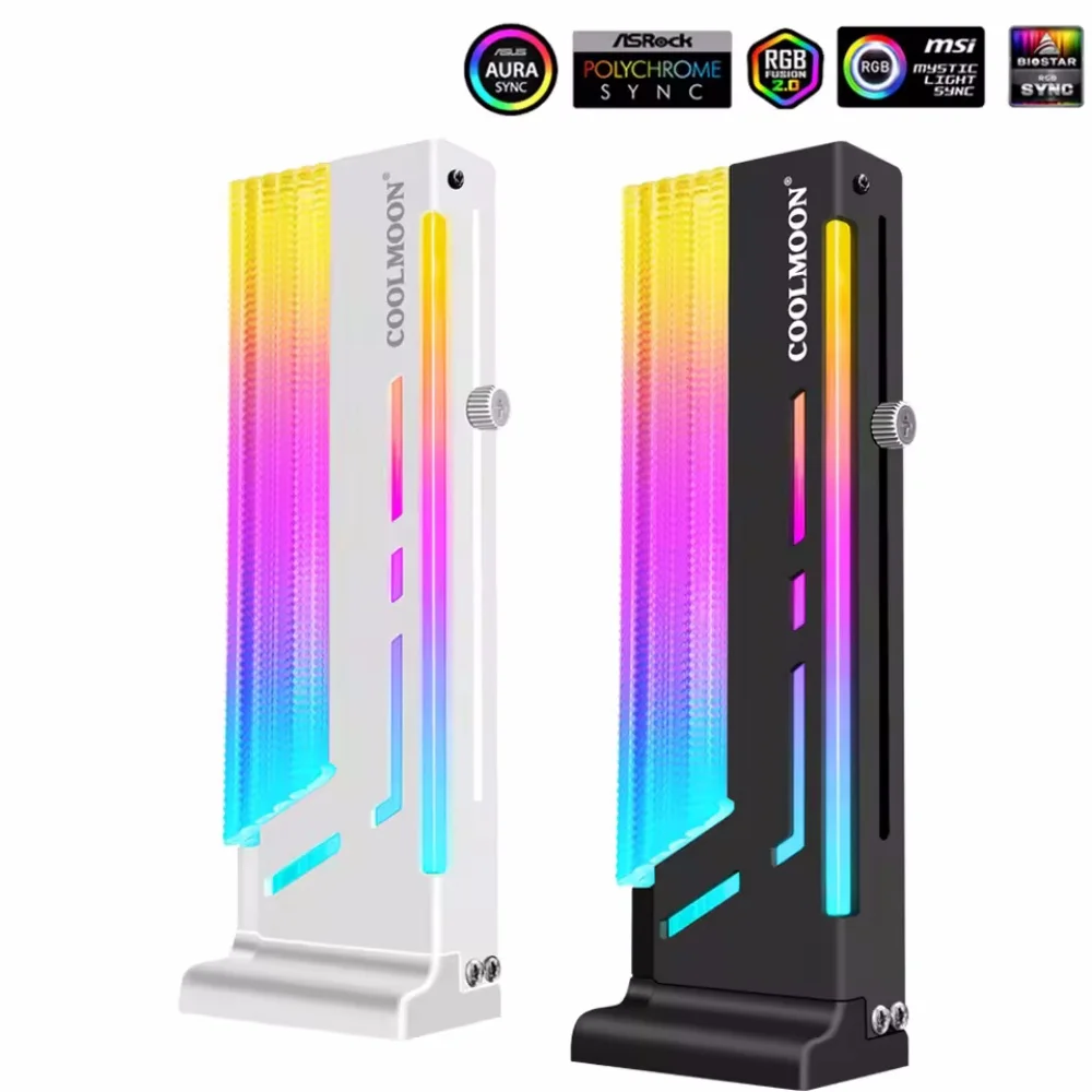 

Кронштейн для видеокарты, вертикальный держатель, подставка, 5 В, 3-контактный кронштейн для видеокарты ARGB, регулируемый держатель для компьютерной видеокарты, графического процессора для ПК