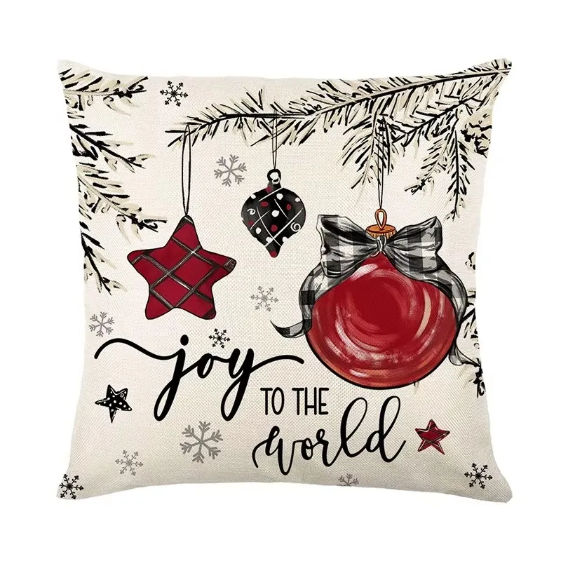 xgnvpy 2024 Christmas 45cm Cushion Cover Pillowcase Home Decor Xmas New Year Ornament Festival Celebration Ready for 2025