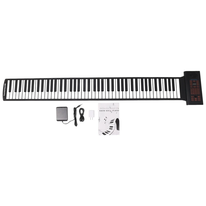 

Portable Keyboard Piano Roll Up 88 Keys Electronic Keyboard Flexible Silicone With Rechargeable Battery For Kid Gift