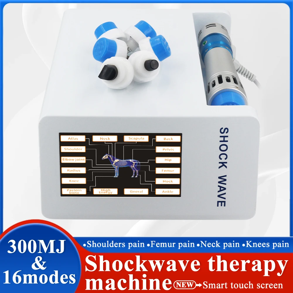 300MJ Animals Shock Wave Physiotherapy Massager Relieve Scar Tissue Pain Tendon Injury Professional Shockwave Therapy Machine