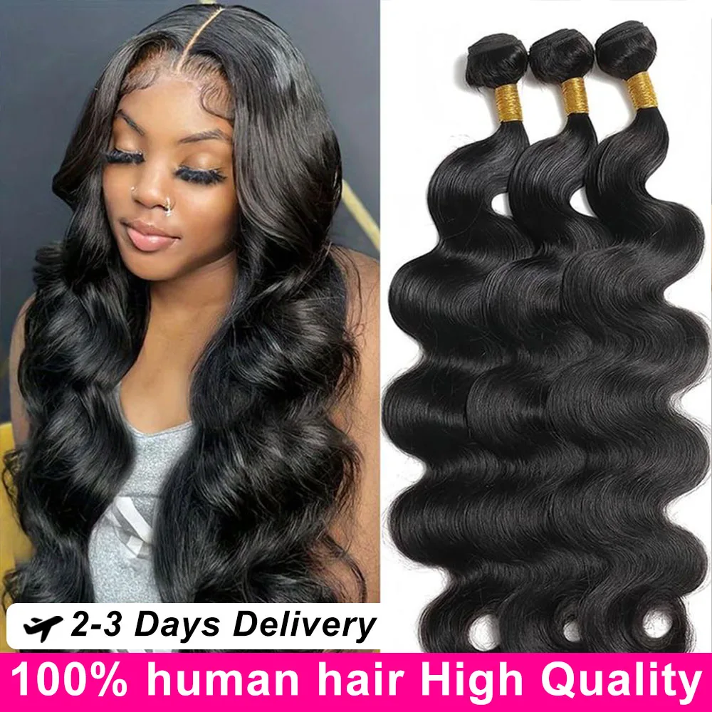 

40 Inch Loose Body Wave Bundles 100% Quality Human Hair Brazilian Virgin Weave Hair 3 4Pcs Raw Hair Bundles Extensions For Women