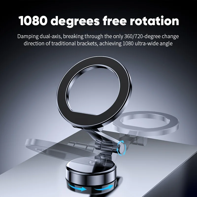 حامل هاتف السيارة المغناطيسي دوران 360 درجة طوي الهاتف جبل شفط كأس سيارة الملاحة حامل هاتف آيفون سامسونج #2