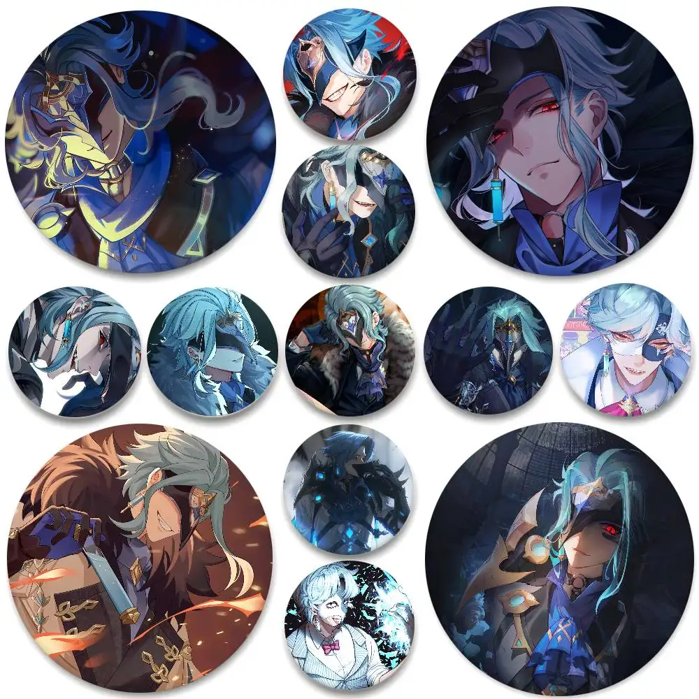 Spiel Anime Il Dottore Genshin Impact Runde Abzeichen Kreative Brosche Kleidung Rucksack Zubehör Anstecknadel