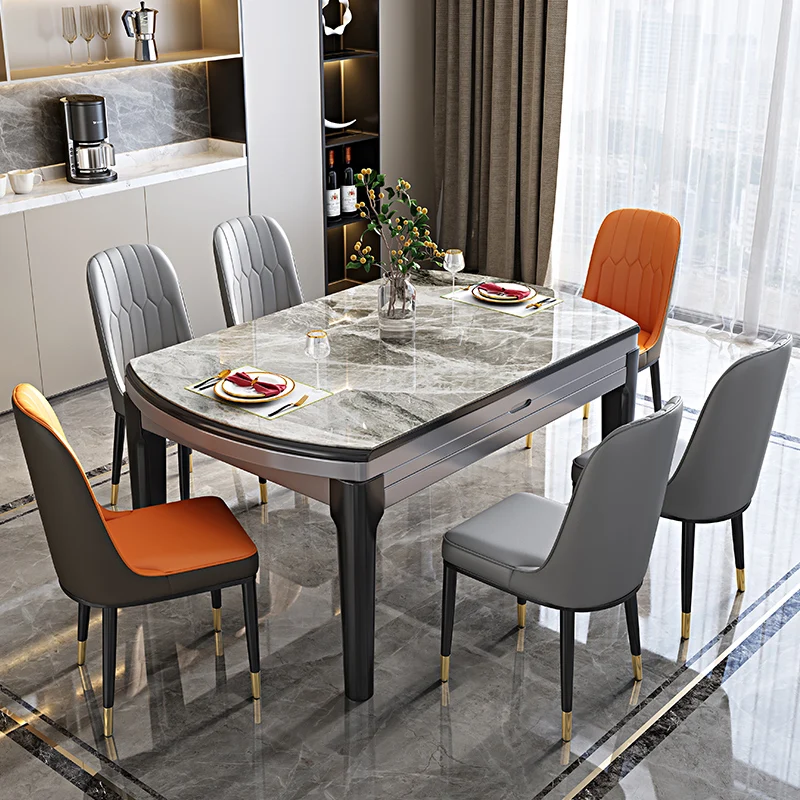 Folding Apartment Dining Table Round Modern Simple Household Dining Table Solid Wood White Mesas De Jantar Home Furniture