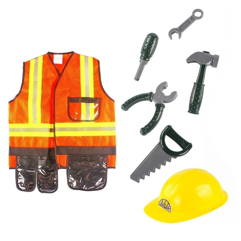 R1WE bouwvakker kostuum alsof rollenspel aankleden speelgoedbouwer carrière outfit