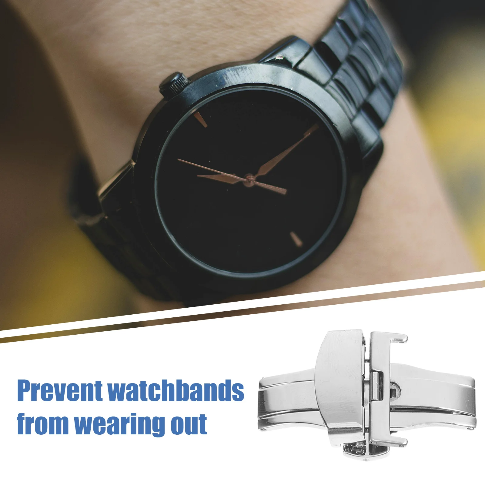 กระดุมสแตนเลสขนาด 20 มม. แบบกดสองชั้น สำหรับตัวล็อคสายนาฬิกา  อะไหล่เปลี่ยนตัวล็อคสายนาฬิกา สีเงิน