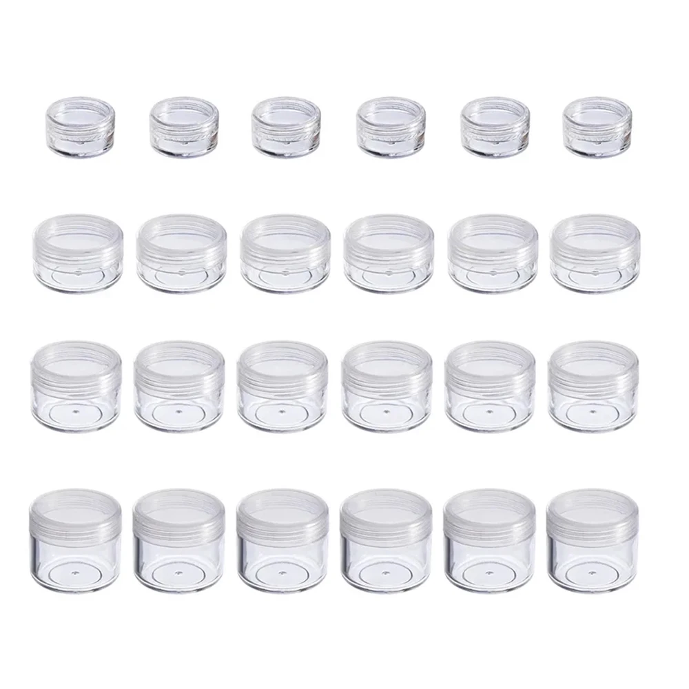 Plastic Cosmetic Jar, Maquiagem Container, Frasco Frasco, Creme Facial, Frascos de Amostra, Caixa Pot, Nail Art, Viagem, 15g-20g, 20Pcs, Conjunto