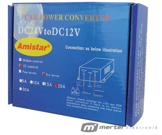 POWERMASTER PM-8196 24V DC / 12V DC 20 amp auto converter