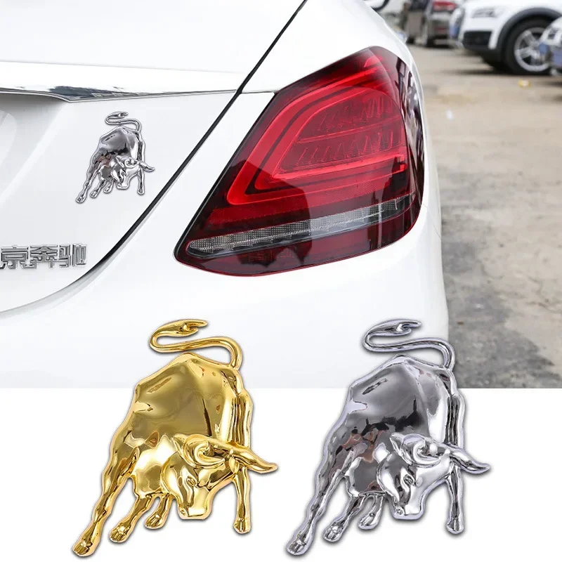 1Pcs Universal Metal Stainless Animal  Accessories Badge Fight Bull Fly Horse for Ferrari Lamborghini Emblem Sticker Decoration