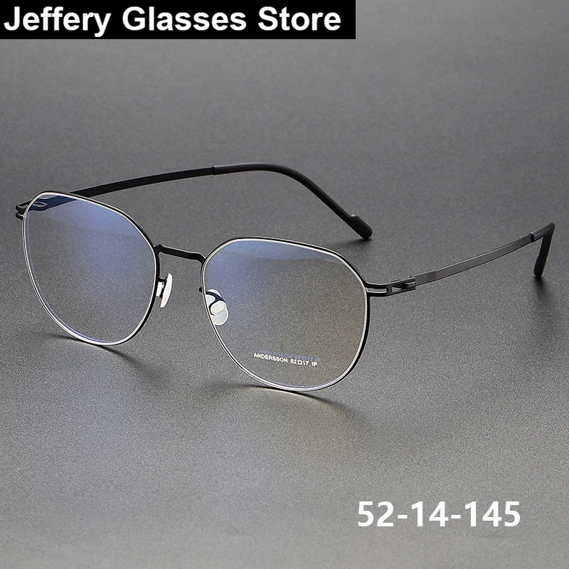

Fashion Germany Screwless Oval Glasses Frame for Men Women ANDERSSON Ultralight Thin Rim Simple Eyewear Brand Design Eyeglasses