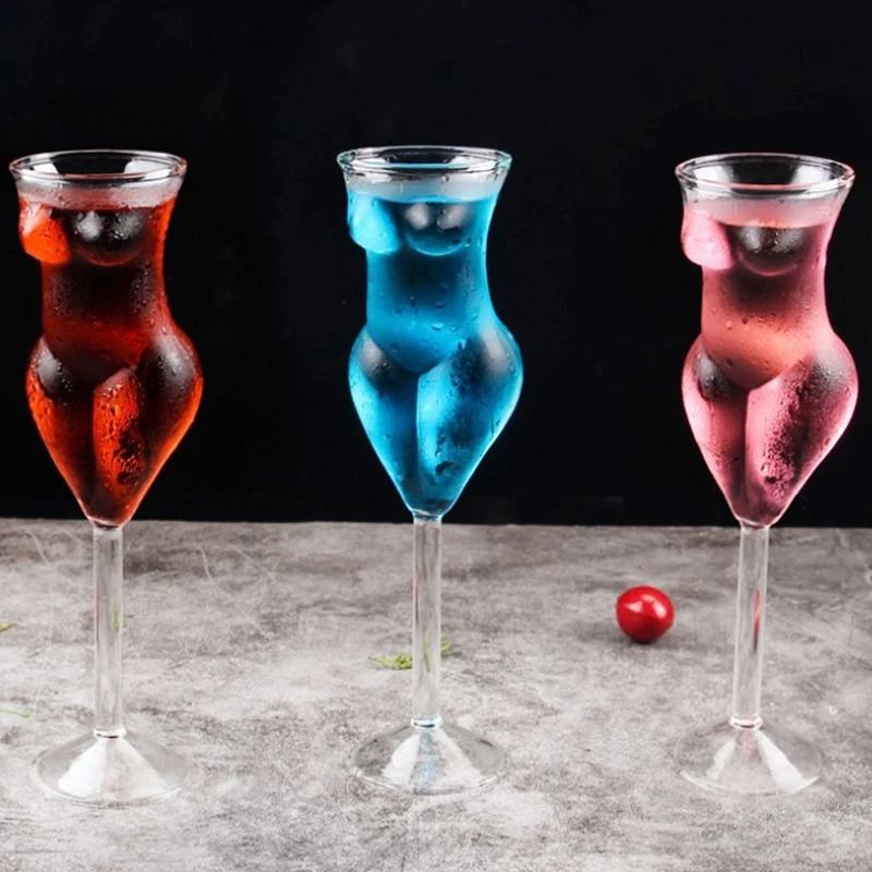 

Creative Naked Female Body Champagne Wine Glass Goblet Beauty Body Cocktail Glass for Bar and Club Funny Wine Glass