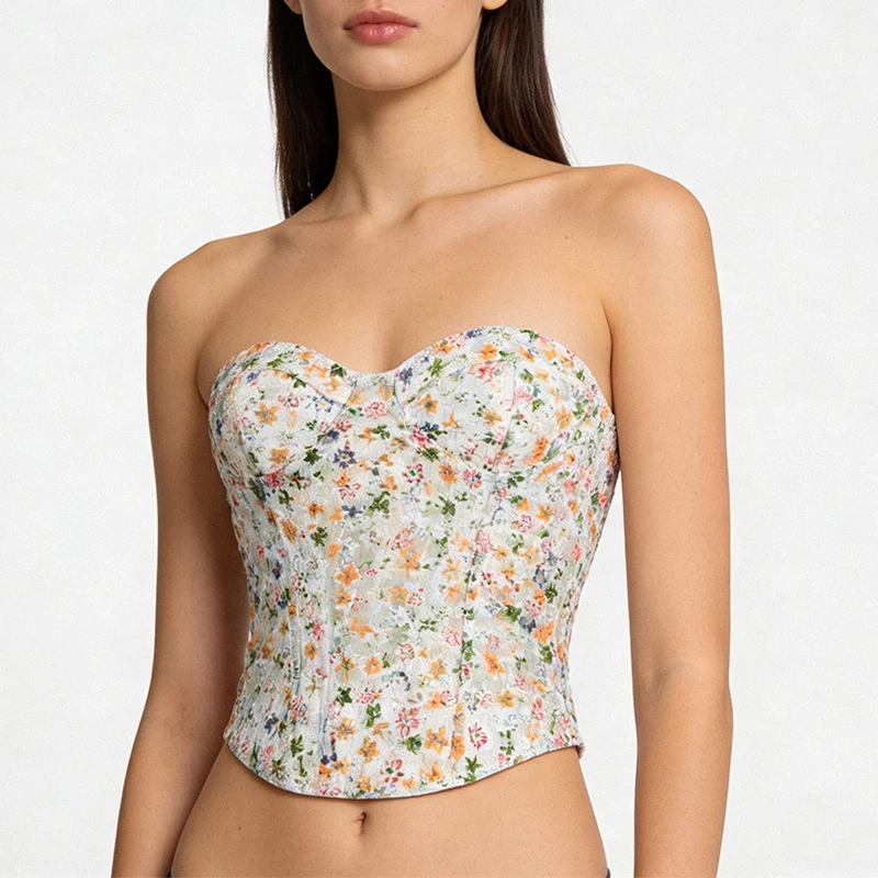 

New Women's Corset Cute Floral Corsets Top Push Up Gothic Corset Fairy Lingerie Ultra Sexy Pure Desire Bustier Underbust Corset