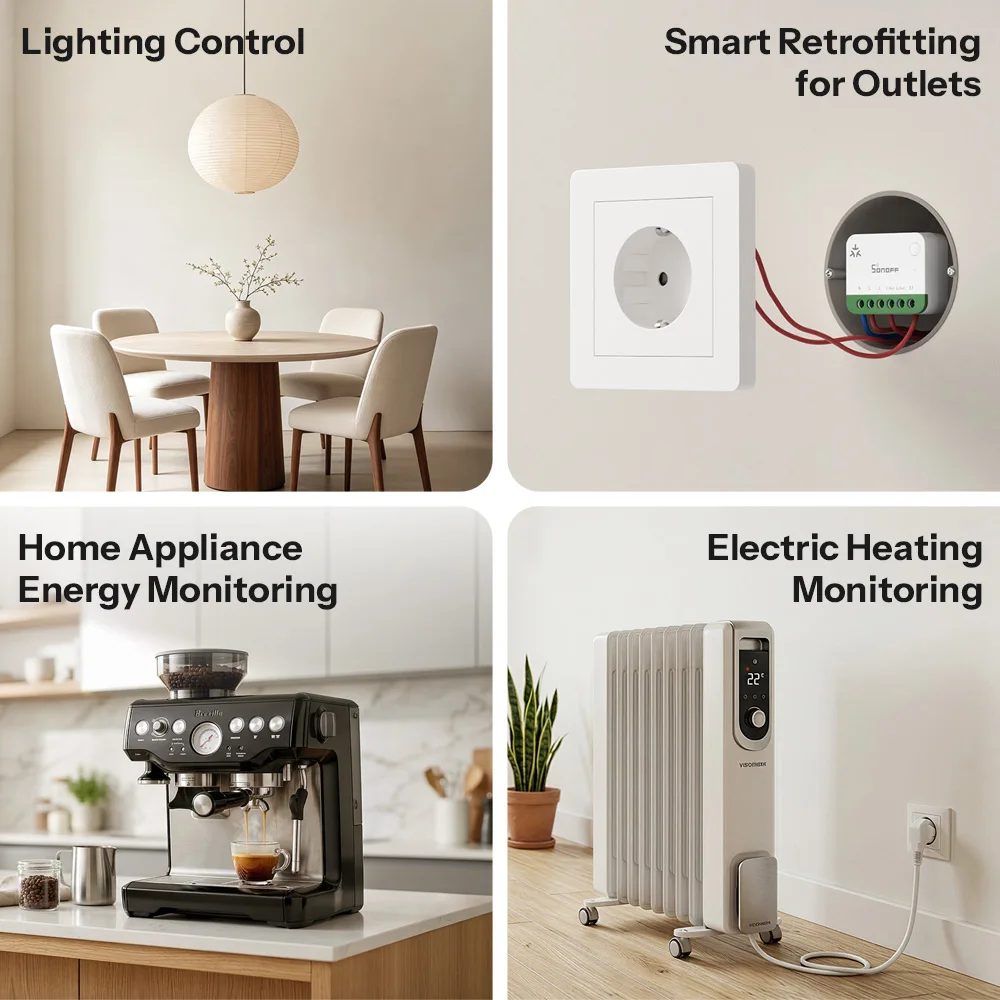 SONOFF MINI-1GSP MINI ONE PM Matter-Over-WiFi-Smart-Schalter, Überlastschutz 16A, Intelligente Energiemonitoring, Matter-Kompatibilität, Apple Home – Detail 3