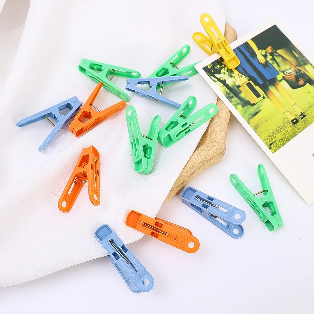 40/20Pc Clothes Photo Hanging Clip Plastic Clothespins Pegs Pin Laundry Household Clothespins Socks Underwear Drying Rack Holder