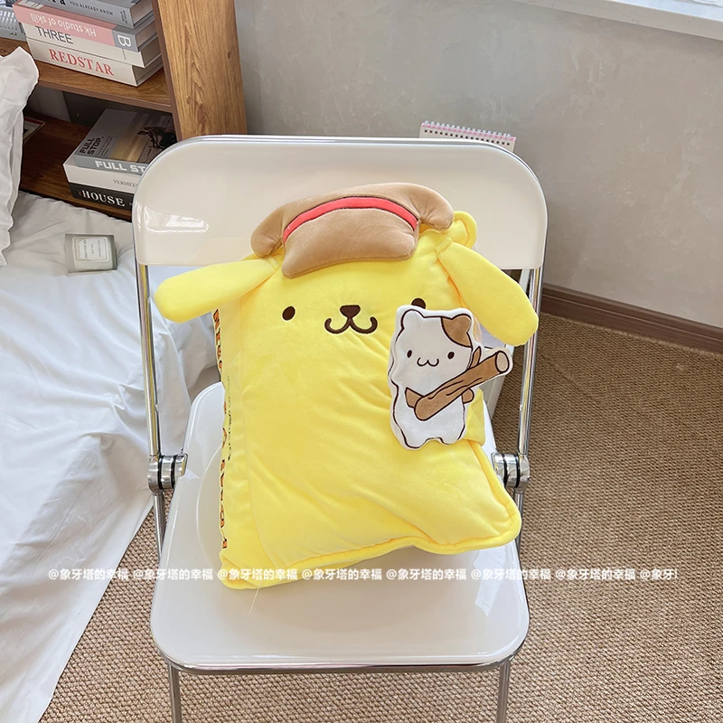 سانريو بوم بوم بورين الكلب كتاب بلوشيز القيلولة وسادة الكرتون الأصفر الكلب ألعاب من نسيج مخملي غرفة الديكور أريكة سرير وسادة الظهر هدية
