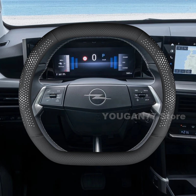 Car Leather Steering Wheel Cover For Opel Frontera 2025 Double D-type Summer Auto Steering Wheel Opel Frontera 2025 Accessories