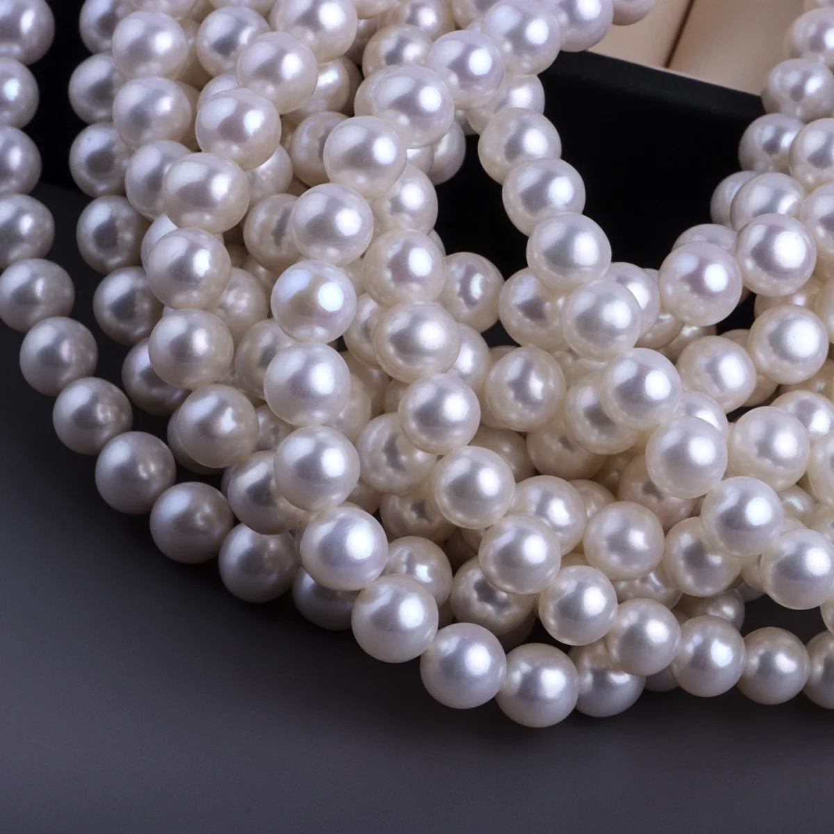 Boutique High Quality 8mm Seedless Near Perfect Circle Natural Freshwater Pearl Loose Beads DIY Beads Material Gift