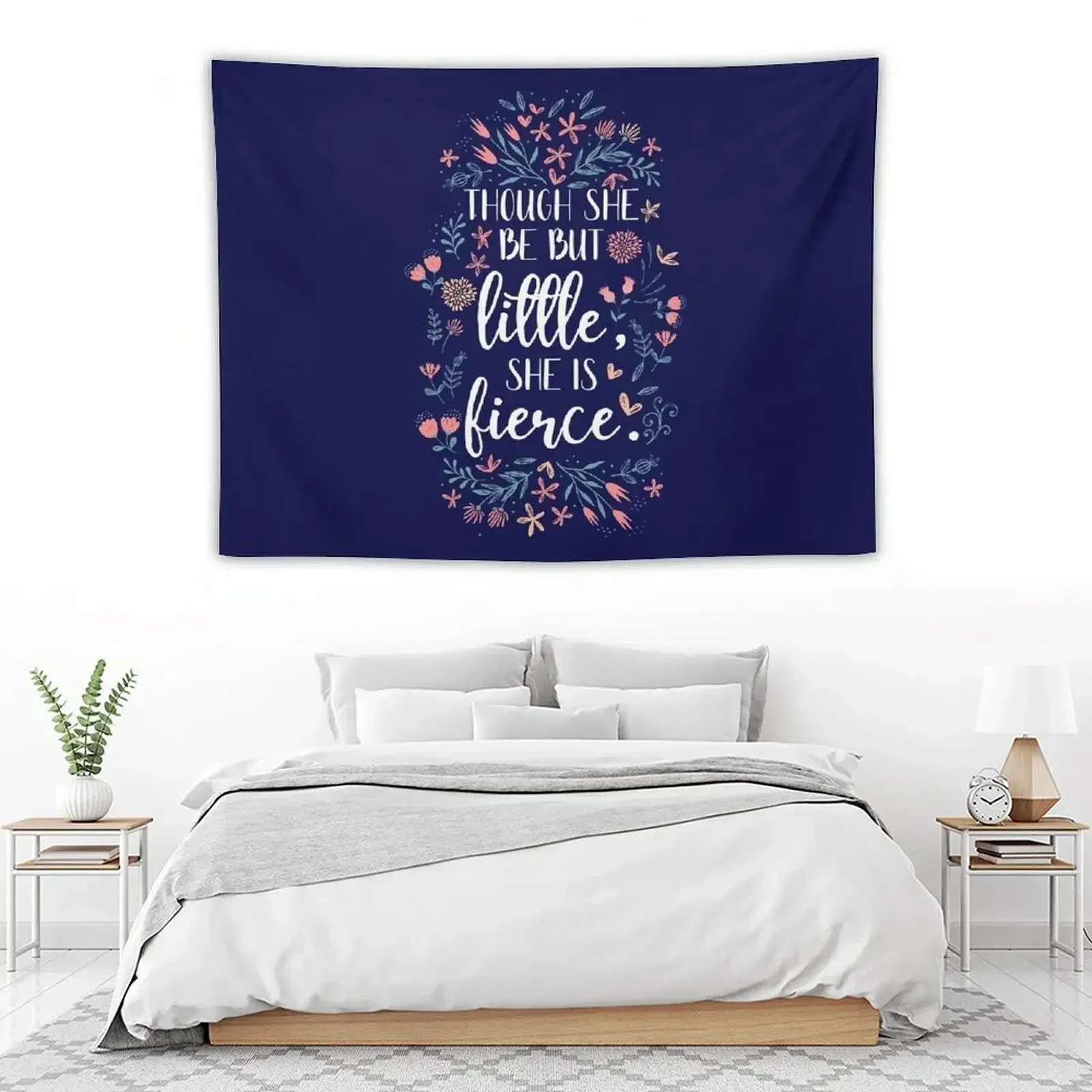 

Though She Be But Little She Is Fierce Girl's Stuff Tapestry Room Ornaments Room Decor For Girls Aesthetics For Room Tapestry