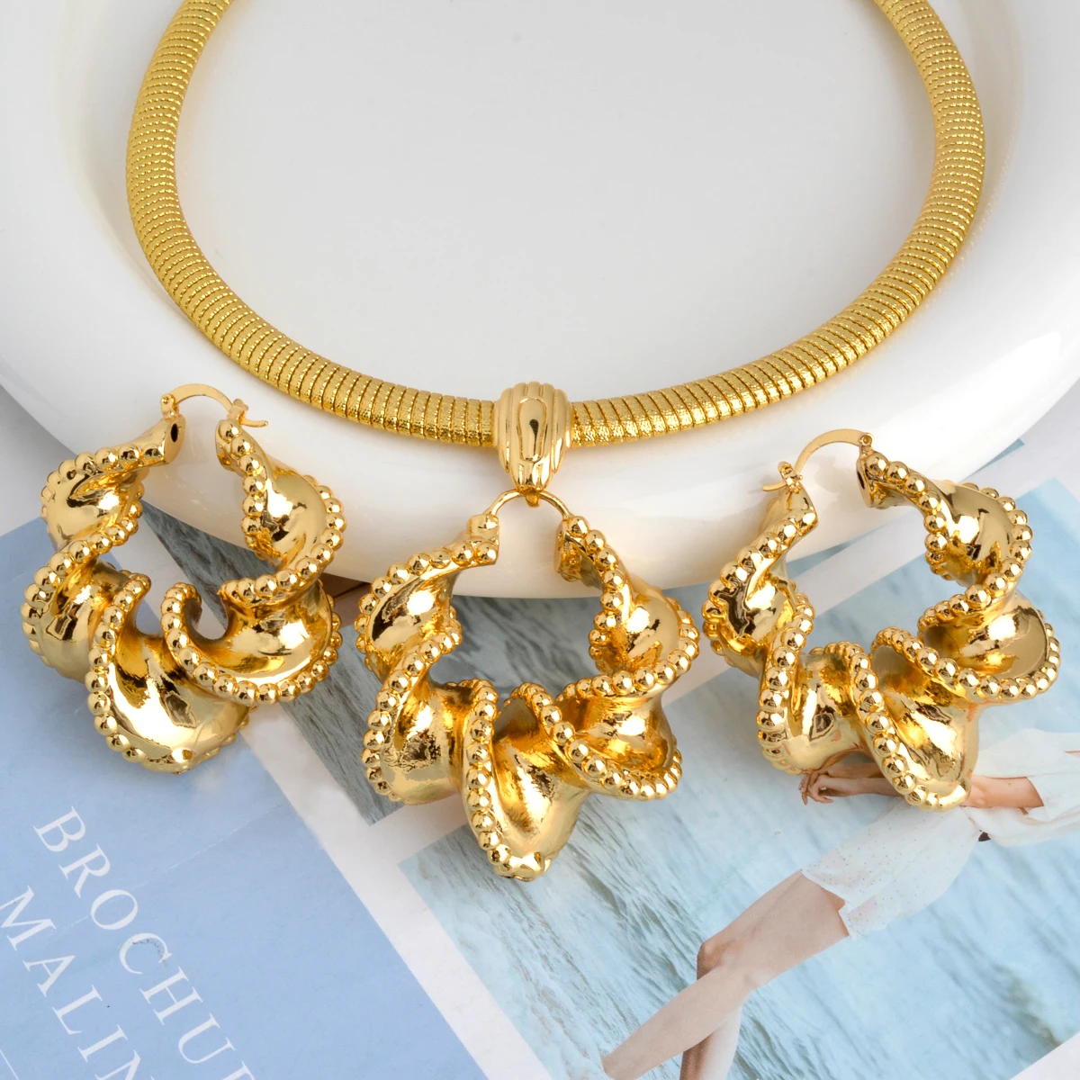 ZEADear Twist Jewelry Set 18K Gold Plated Necklace Earrings For Women Dubai African Wedding Jewellery Bridal Gifts Dropshipping