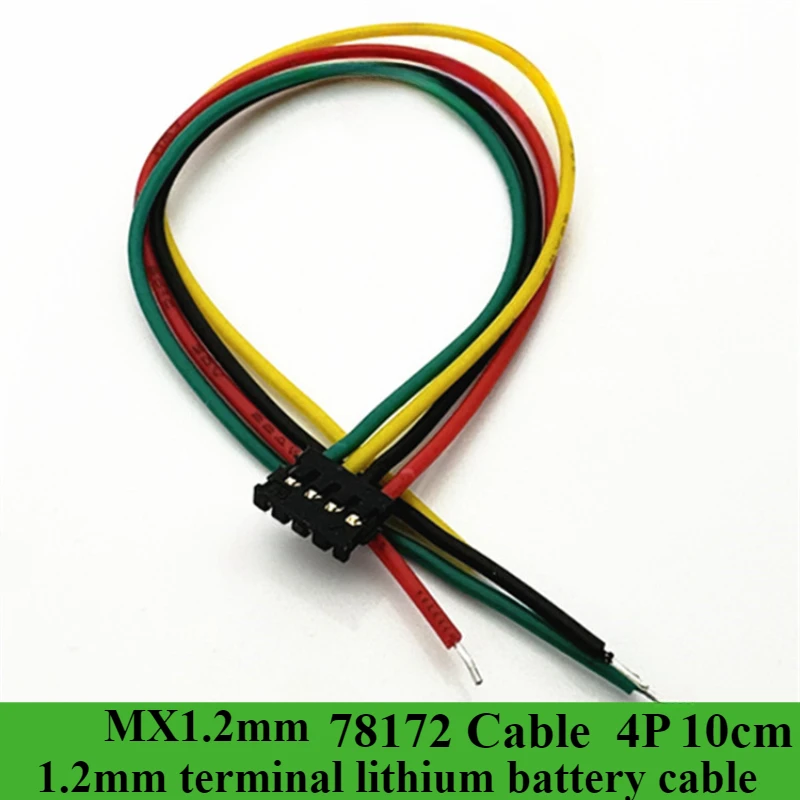 Fil de batterie au lithium à tête unique, connecteur MX1.2 mm, pas de 1.2mm, prise de câble 78171 78172, 2P, 3P, 4P, 10cm, 28AWG, lot de 2 pièces, 5 pièces, 10 pièces