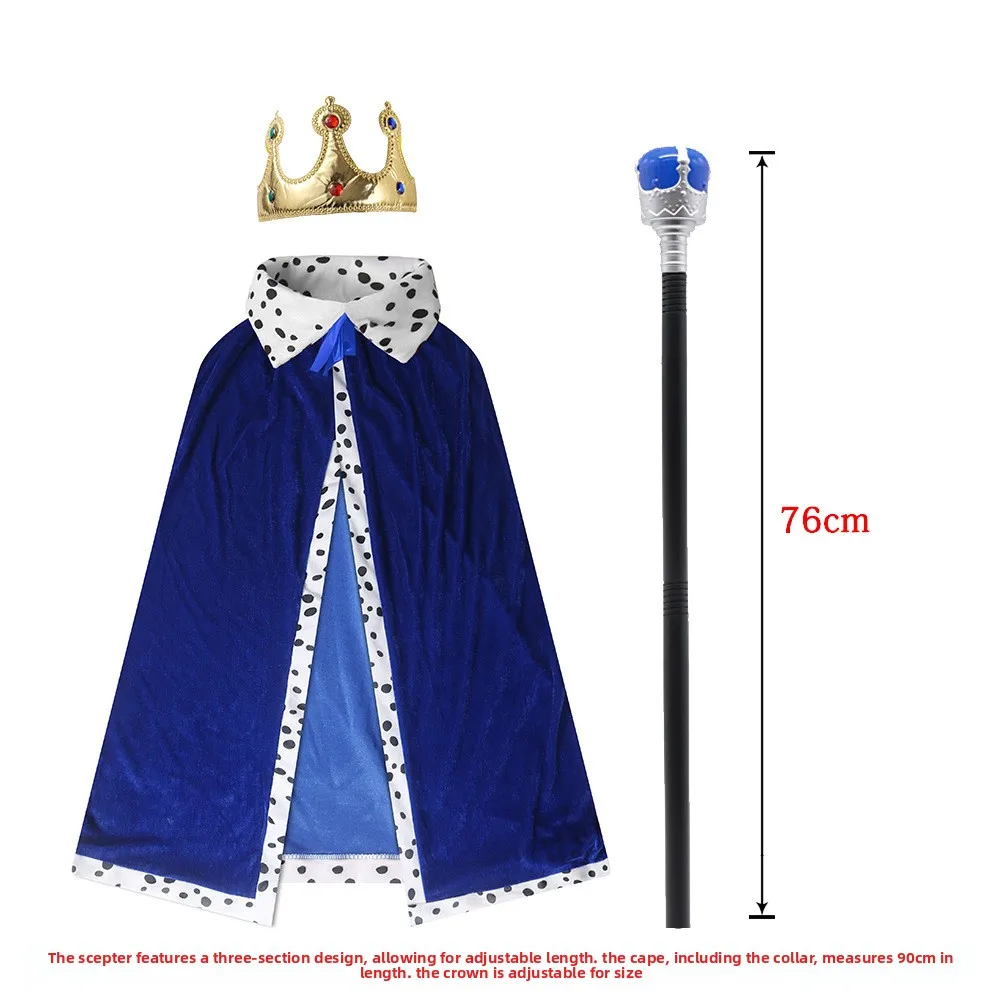 Loween King Túnica para adultos Príncipe Princ Manto Festival Baile de máscaras Disfraz de actuación Día del niño Príncipe Princ O...