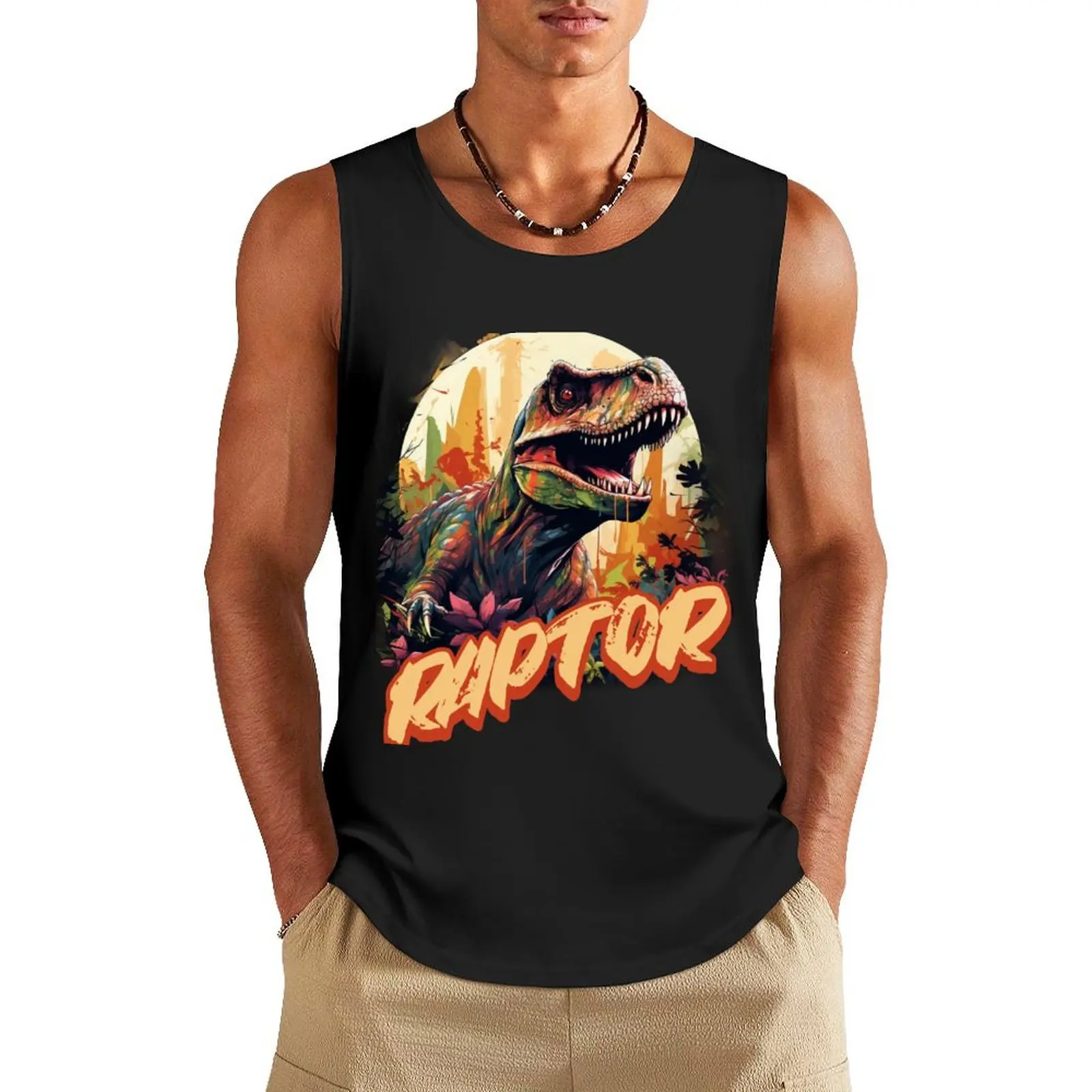 Raptor Velociraptor Tank Top fitness sports clothes for men