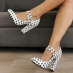 BERZIMER Women Pumps Round Toe Mary Janes Thick High Heels Sandals Shiny Ladies Female Party Shoes Woman Big Size 36 41 45 52