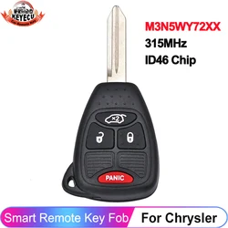 KEYECU M3N5WY72XX 4 Button For Chrysler Pacifica Grand Caravan Town & Country 2004 2005 2006 2007 315MHz ID46 Remote Key Fob