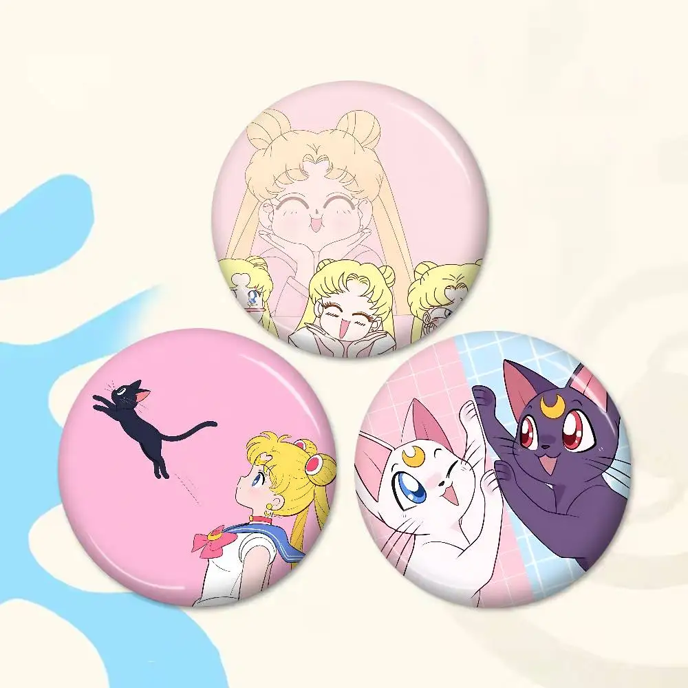 ANIME S-SAILOR-MOON Anime Button Pin Handmade Brooch for Clothes Cartoon Badge Backpack Decoration Jewelry Accessories