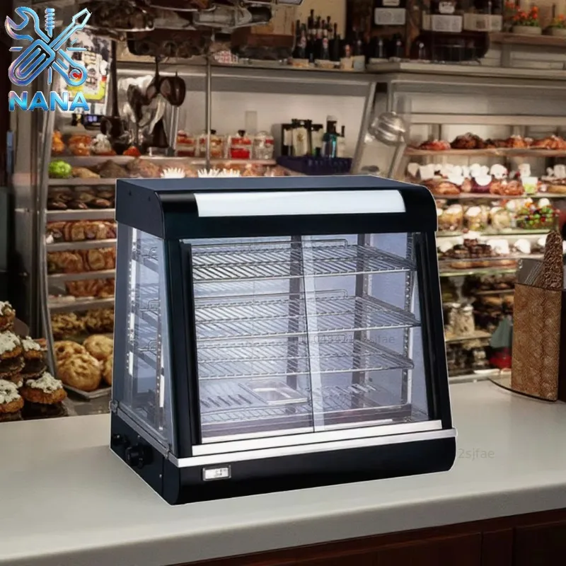 Commercial Insulated Stainless Steel Display Cabinet Full Glass Door Electric Food Warmer