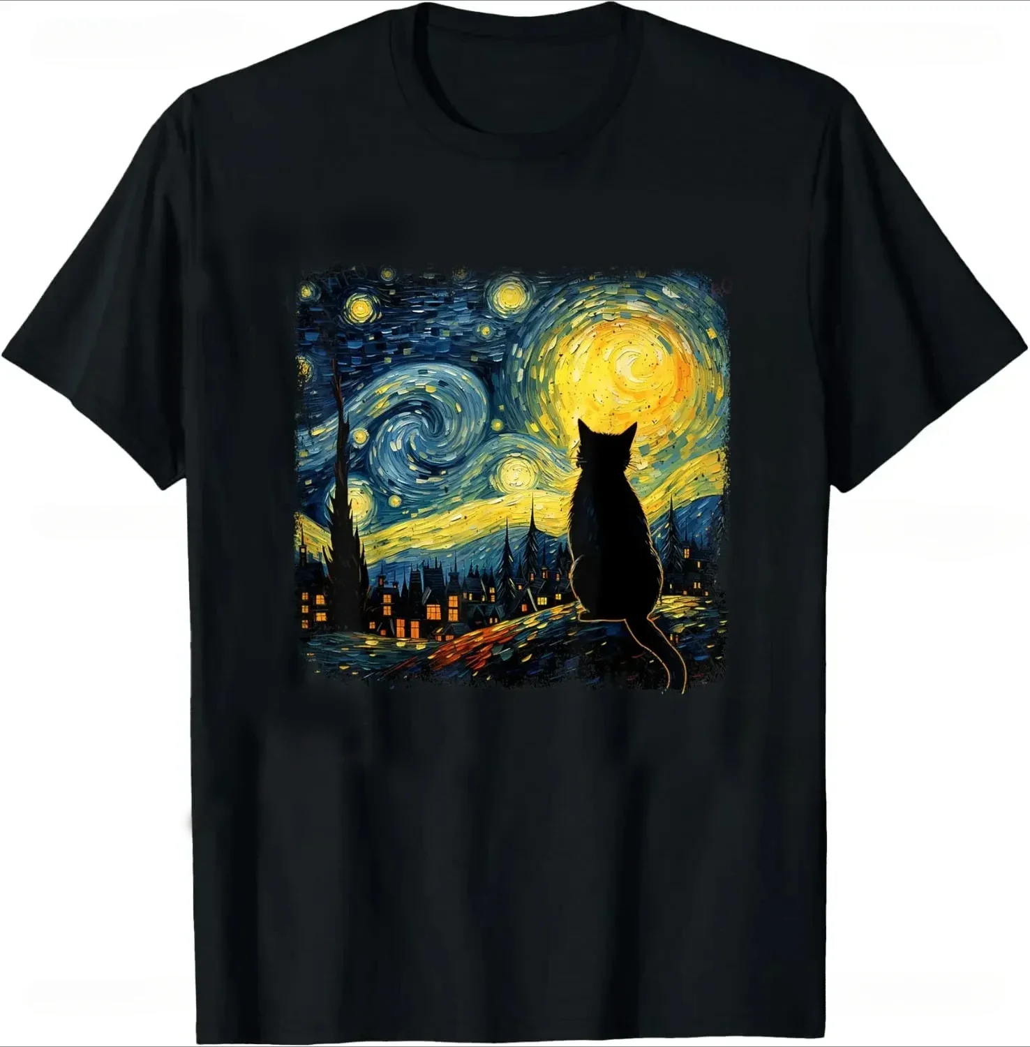 Summer Clothing Logo - Cat Starry Night Van Gogh Cat