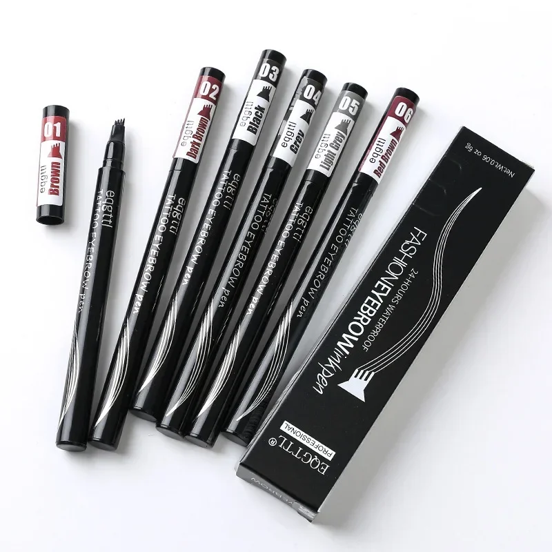 Natural Eyebrow Pen Waterproof Lasting Four-claw Eye Brow Tint Makeup For Eyebrow Pencil Brown Black Grey Brush Cosmetics Makeup