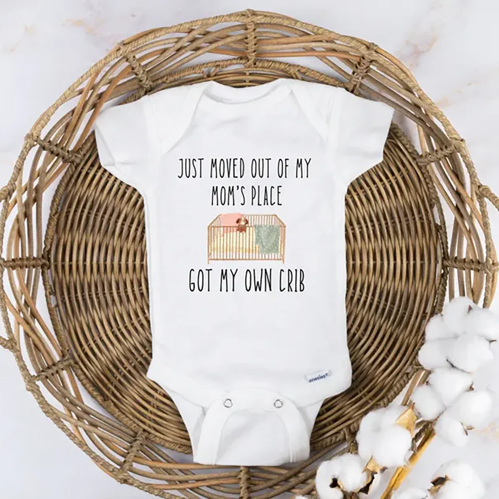 

Funny Onesie Just Moved Out Got My Own Crib Newborn Neutral Baby Bodysuit Gift Baby Shower Party New Mom Gift Cute Baby Outfit