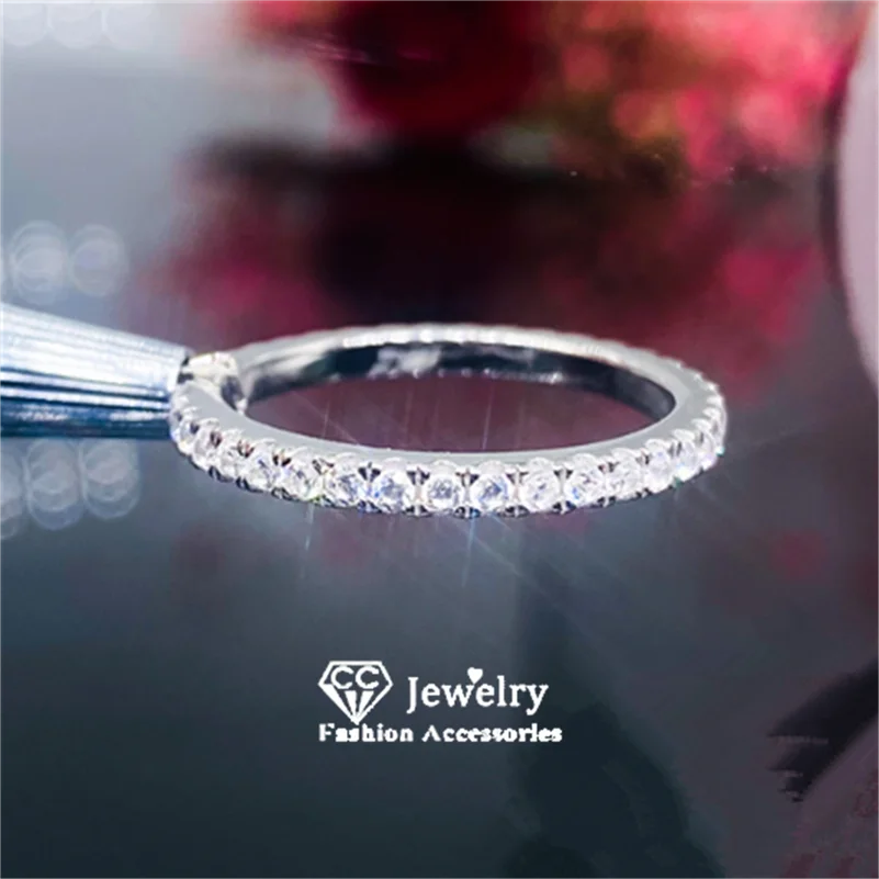 CC Slim Women Rings Full of Diamant Small Cubic Zircon Engagement Fashion Jewelry Daily Wear Accessory Drop Shipping CC1565