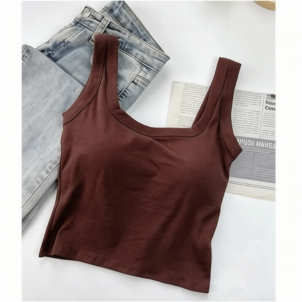 Cotton Bra Everyday - Baumwoll-Tanktop mit eckigem Ausschnitt für Damen,